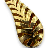 Rare 18kt Yellow Gold Large Italian Horn Pendant with Yellow and Orange Color-Treated Citrines Made in Italy