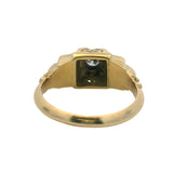 Antique 1930s Solid 14kt Yellow Gold and 0.20ct Diamond Late Deco Solitaire Engagement Ring Size 6.25