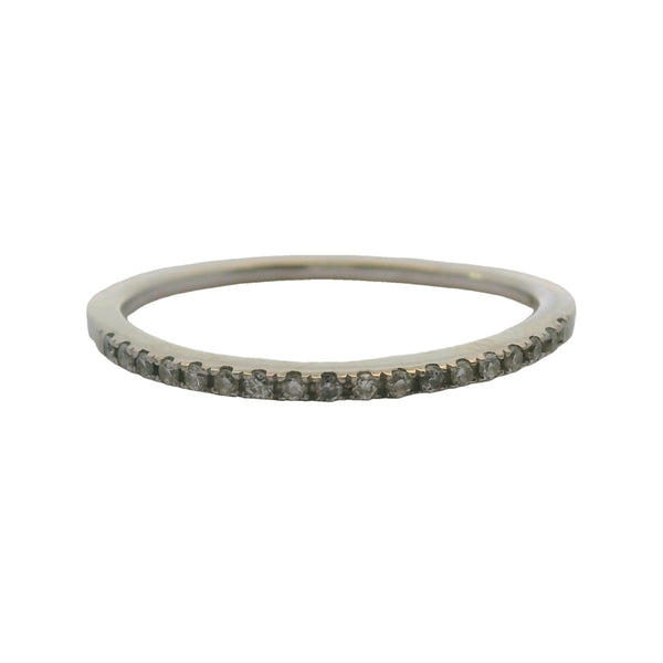 10kt White Gold and Diamond Line Stackable Wedding Band Ring Size 6.5