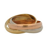 Vintage Cartier Solid 18kt Tri-Tone Gold Trinity Small Model Rolling Ring Size 4