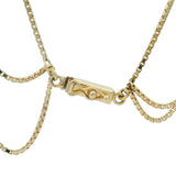 Vintage UnoAerre 14kt Yellow Gold Triple Strand 1mm Box Chain 23-27" Long Necklace