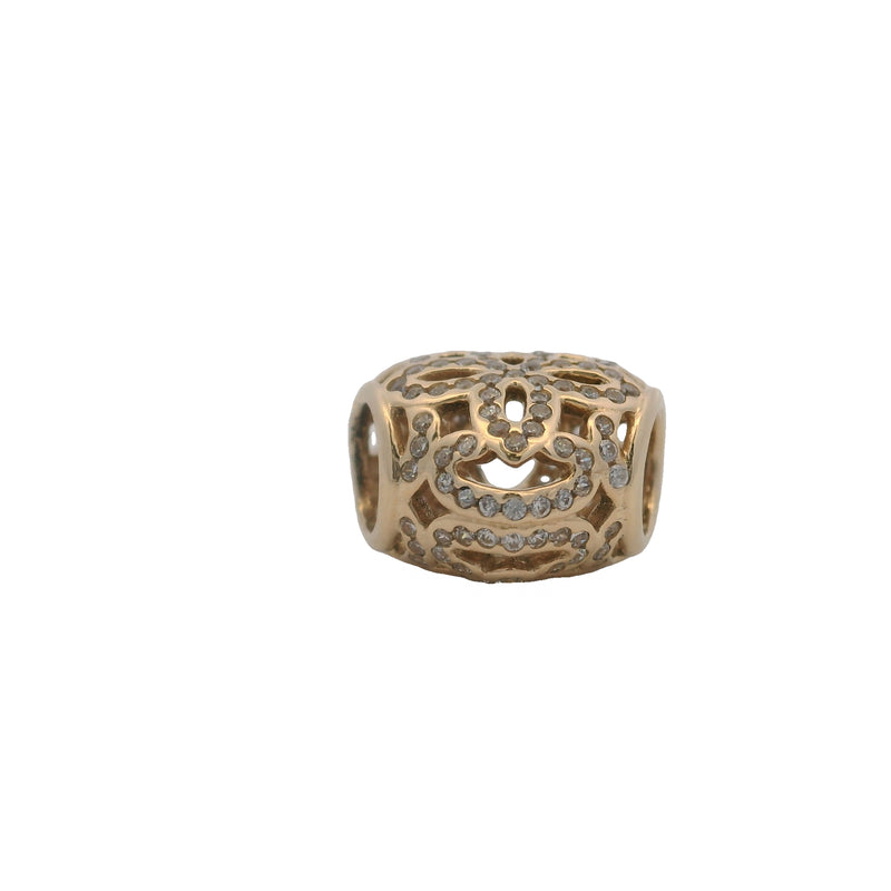 Charm separador de corazón recortado "Amor y Agradecimiento" de Pandora, oro amarillo sólido de 14 kt y circonitas (2 unidades)