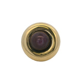 Vintage Denise Roberge Solid 18kt Yellow Gold and Cabochon Star Ruby Circle Cocktail Ring Size 6.25
