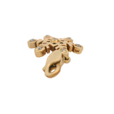Solid Gold 14kt Yellow Gold and Diamond Winter Snowflake Clip On Charm