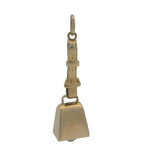 Vintage Solid 14kt Yellow Gold Working Cowbell on Belt Western Charm