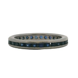 Vintage Solid Platinum Eternity Channel Set Sapphire 3mm Band Ring Size 6.5