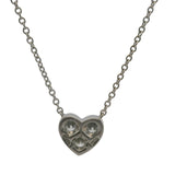 Tiffany & Co Solid 950 Platinum 3 Diamond 0.30ctw Sentimental Heart 16" Necklace