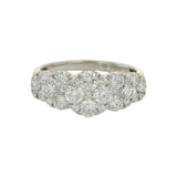 HJ Namdar Solid 14kt White Gold 1.82ctw G/VS Diamond Tiered Cluster Ring Size 7