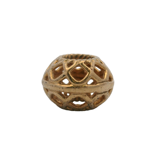 Charm de pulsera Pandora con espaciador de celosía abierta en oro amarillo macizo de 14 kt