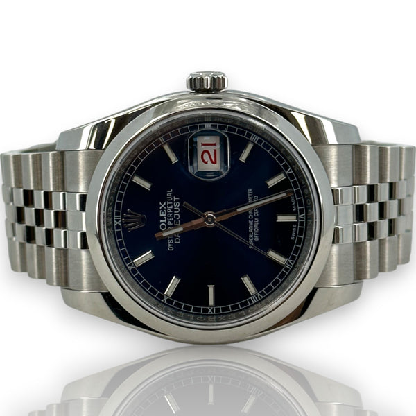 Rolex 116200 Datejust II 36mm Blue Dial Stainless Steel Watch B&P