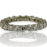 Round Brilliant Diamond Eternity 3mm Band Size 7 14kt Solid White Gold 1.89ctw Ring