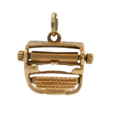 Vintage Solid 14kt Yellow Gold Typewriter Movable Dangle Charm