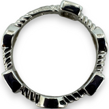 Geometric Stackable Diamond Eternity Band Ring 14k 585 White Gold Size 6.5