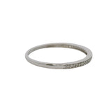 Solid 10kt White Gold and Diamond 1.7mm Thin Stackable Wedding Band Ring Size 7