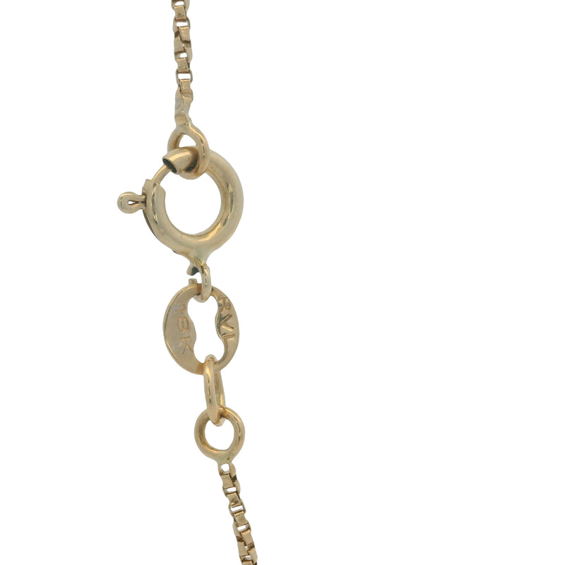 Vintage Solid 14kt Yellow Gold Puffy Liquid Cross Necklace with 18" Small Box Chain