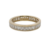 Solid 14kt Yellow Gold and Emerald Cut Channel Set CZ Cubic Zirconia Eternity Ring Size 8