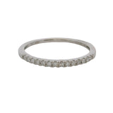 10kt White Gold and Diamond Thin Dainty 1.6mm Stackable Wedding Band Ring Size 7