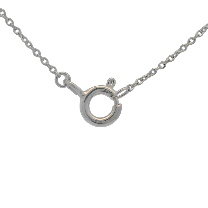 Blue Nile 14kt White Gold Mini Diamond Heart Station Pendant 16" Necklace