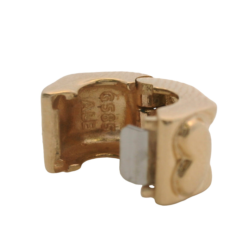 Charm espaciador con clip de corazón Pandora en oro amarillo sólido de 14 kt 585