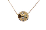 Cubic Zirconia 12mm Ball Barrel Pendant 14K 585 Yellow Gold CZ Charm Necklace