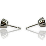 EFFY Jewelry 14kt Solid White Gold Bezel Set Onyx 7.5mm Stud Earrings