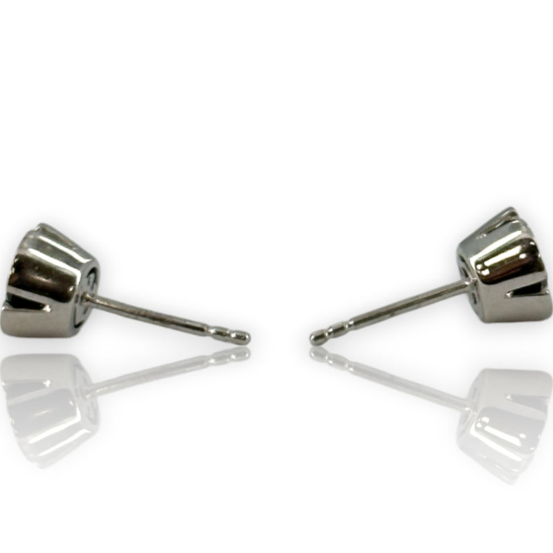 EFFY Jewelry 14kt Solid White Gold Bezel Set Onyx 7.5mm Stud Earrings