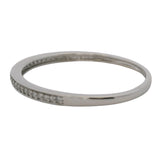 Solid 10kt White Gold and Diamond 1.7mm Thin Stackable Wedding Band Ring Size 7