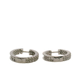Solid 14kt White Gold And 2ctw Diamonds IGI Certified Inside Out 20mm Hoop Earrings