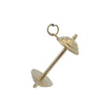 Solid 14kt Yellow Gold Barbell Drop/Dangle Charm/Pendant