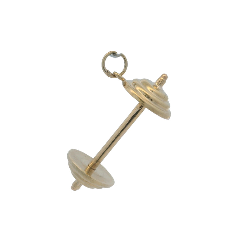 Dije colgante con forma de barra de oro amarillo macizo de 14 kt
