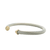 David Yurman 925 Sterling Silver and 14kt Yellow Gold Classic Cable Bracelet 7"