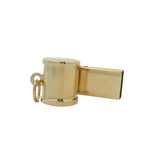 Vintage Italian Solid 14kt Yellow Gold 1" Long Whistle Charm