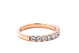 Cubic Zirconia Line Gemstone Anniversary Band 14K 585 Rose Gold Ring Size 5 1/4