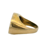 14kt Yellow Gold Wedgewood Porcelain Intaglio Wolf Cougar Wax Seal Ring Size 9.5