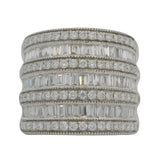 EFFY Jewelry 14k White Gold Classique Baguette Diamond Cluster Cocktail Ring S 7