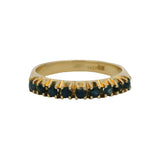 Italian 18kt Yellow Gold Sapphire Half-Eternity Stackable Band Ring Size 5.75