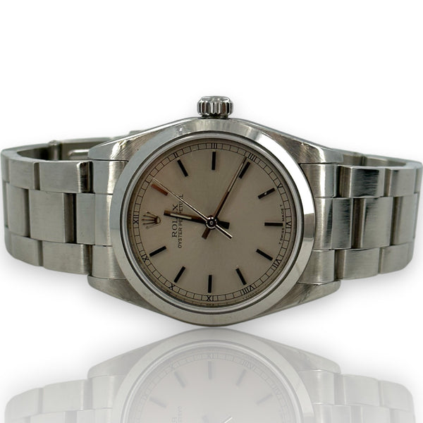 Rolex Oyster Perpetual 77080 31mm Mid-Size Steel Silver Watch