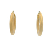 Vintage UnoAerre Solid 18kt Yellow Gold Florentine Texture 1.3" Hoop Earrings