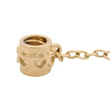 Pandora Moments Solid 14kt Yellow Gold Hearts Safety Chain Slider Bracelet Charm