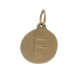 Helen Ficalora Solid 14kt Yellow Gold Circle Letter E Initial Charm Pendant