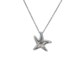 Elsa Peretti for Tiffany & Co Starfish 16" Pendant Necklace in 925 Sterling Silver with 0.04ct Diamond Center Made in Spain