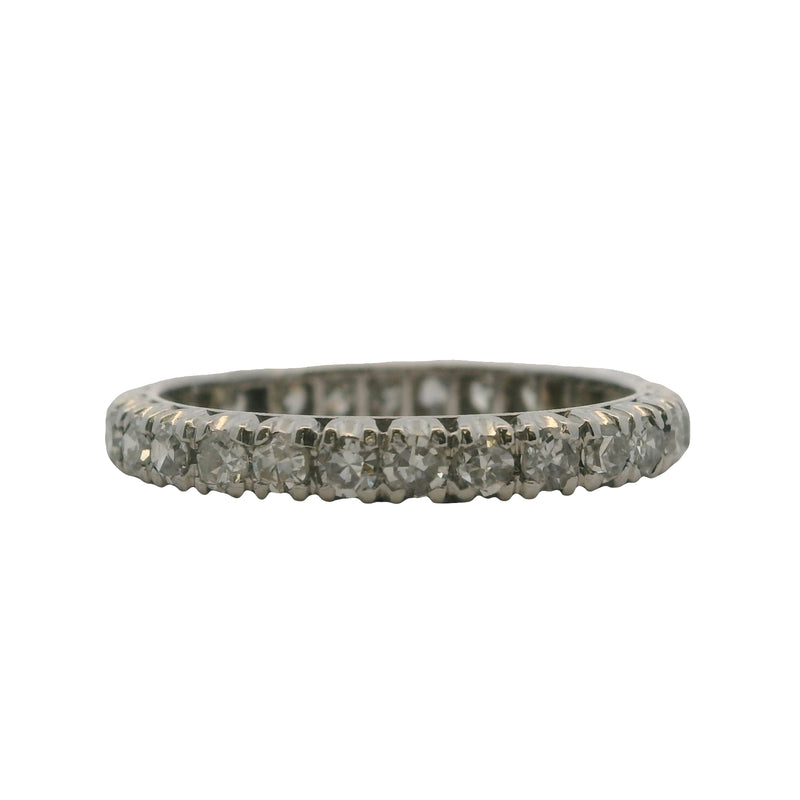 Vintage Solid 950 Platinum 0.84ctw Diamond Full Eternity 2.8mm Ring Band Size 6.75