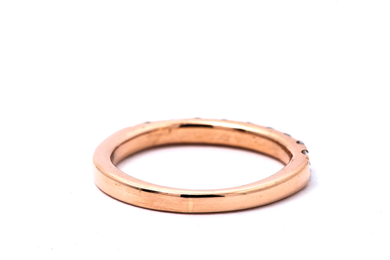Cubic Zirconia Line Gemstone Anniversary Band 14K 585 Rose Gold Ring Size 5 1/4