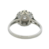 Antique 1935 Solid 900 Platinum and Old Cut 0.54ctw Diamonds Flower Cluster Cocktail Ring Size 6.25