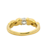Vintage Gucci Solid 18kt Yellow Gold 0.33ct Diamond Solitaire Art Nouveau Style Twist Band Ring Size 6