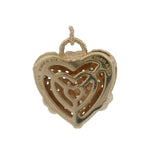 Vintage Judith Ripka Solid 14k Yellow Gold and Diamond Heart Charm Pendant