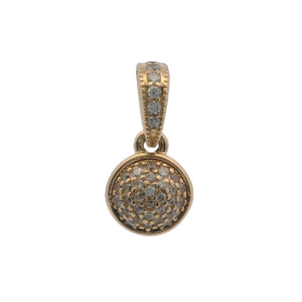 Charm colgante de gota deslumbrante de oro amarillo de 14 kt y circonita cúbica retirado de Pandora