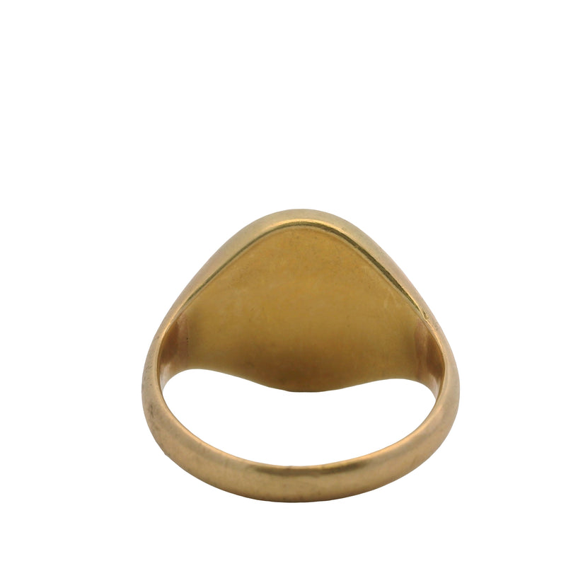 Antique Victorian Solid 18kt Yellow Gold and Bloodstone Engraved Ran Emblem Signet Wax Seal Ring Size 5.75
