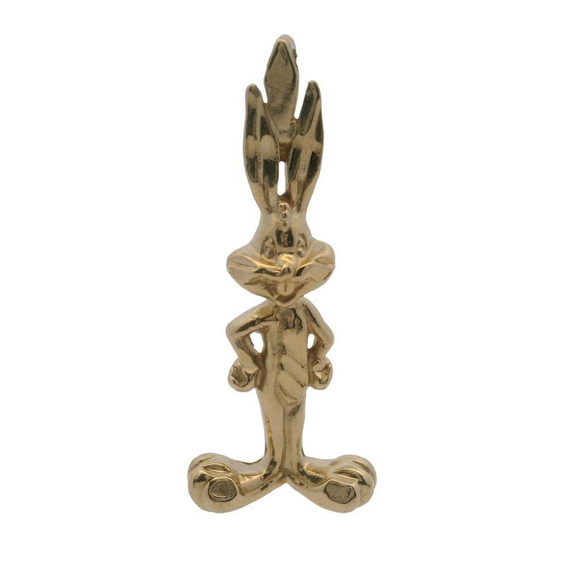 Vintage 1990 Warner Brothers Solid 14kt Yellow Gold Bugs Bunny Charm
