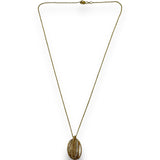 EFFY 14kt Tri-Tone Gold and Diamond Overlapping Strands Oval Pendant 18" Necklace